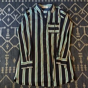 Abercrombie and Fitch Vertical Stripe Button-Down Dress SMALL